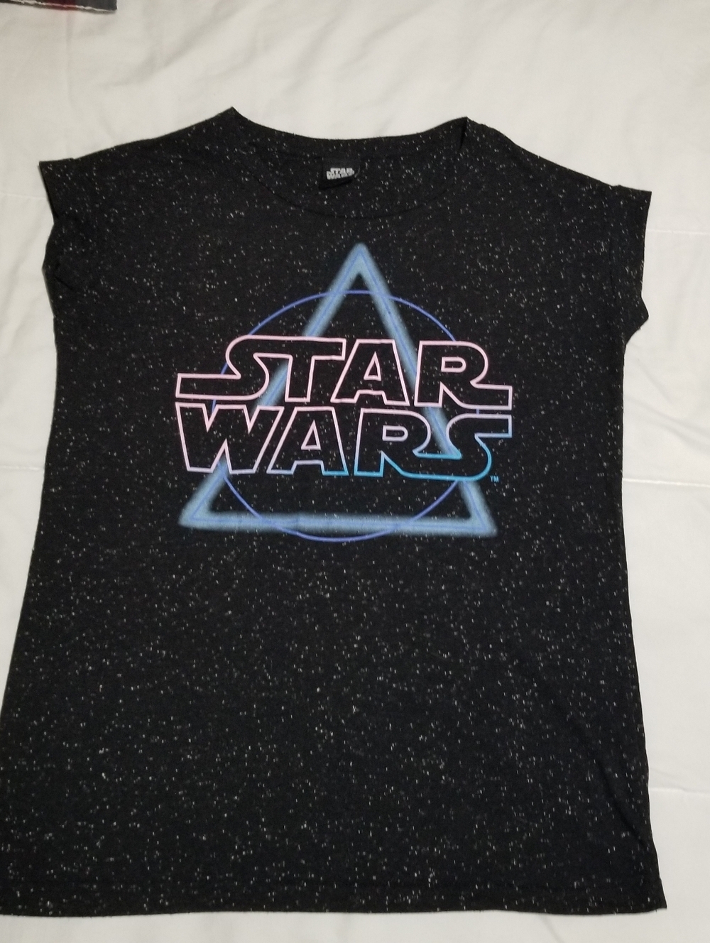 Star Wars Black Speckled Ladies Shirt Size Small